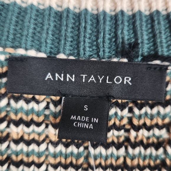 Ann Taylor Women's Career Workwear Chic Tweedy V-Neck Sweater Jacket in Multi S - Picture 11 of 13